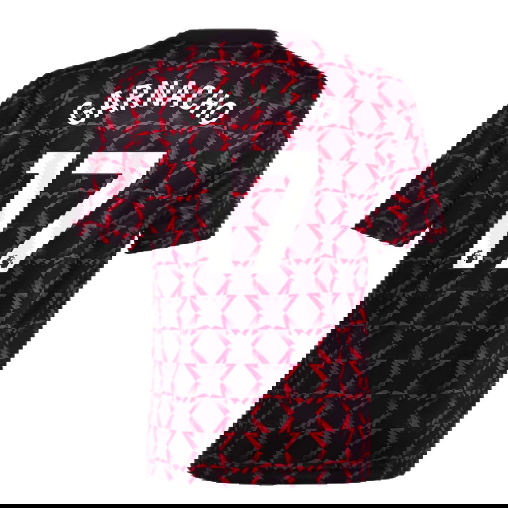 2024-2025 Man Utd Pre-Match Shirt (Black) - Kids (Garnacho 17)