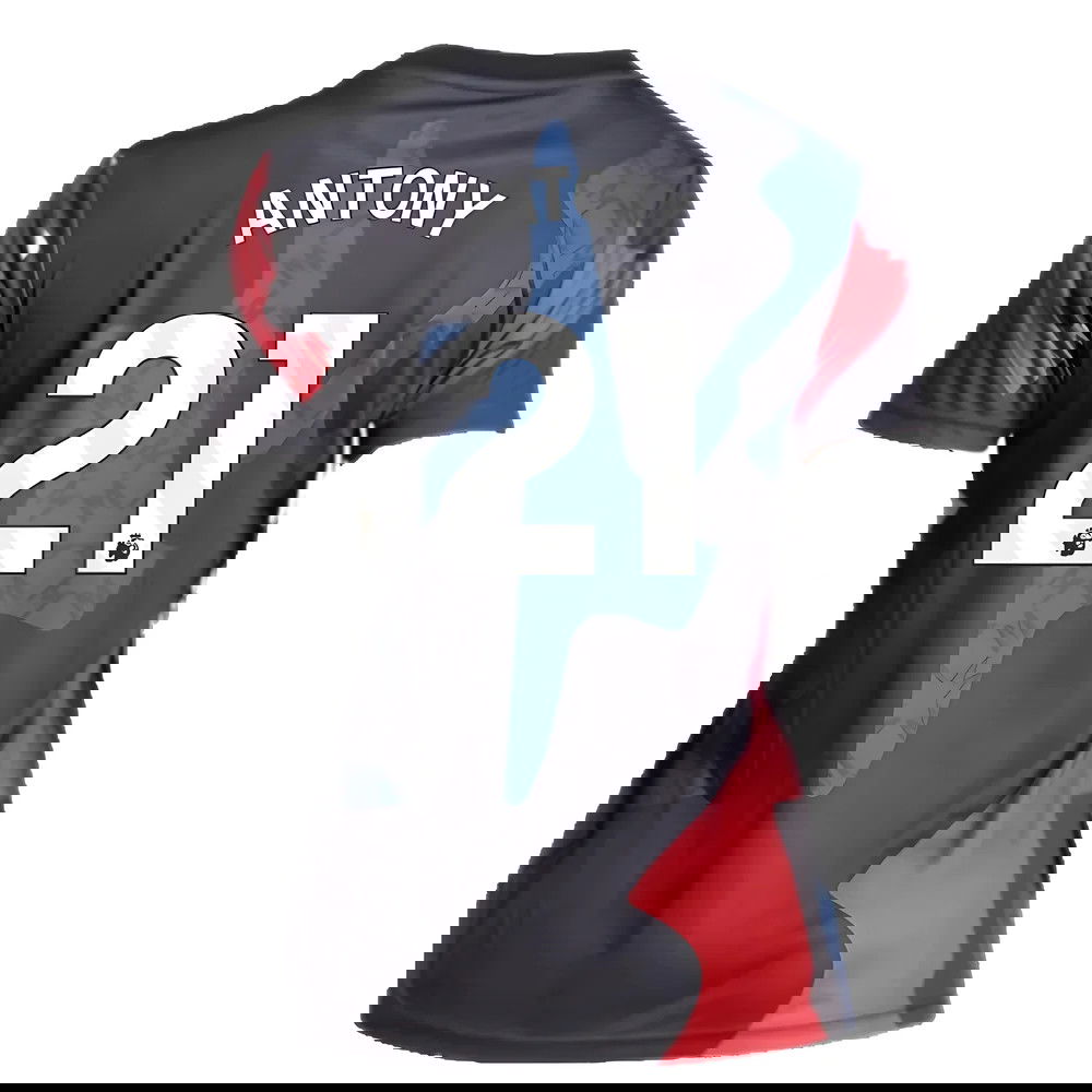 2024-2025 Man Utd Pre-Match Shirt (Black) - Womens (Antony 21)