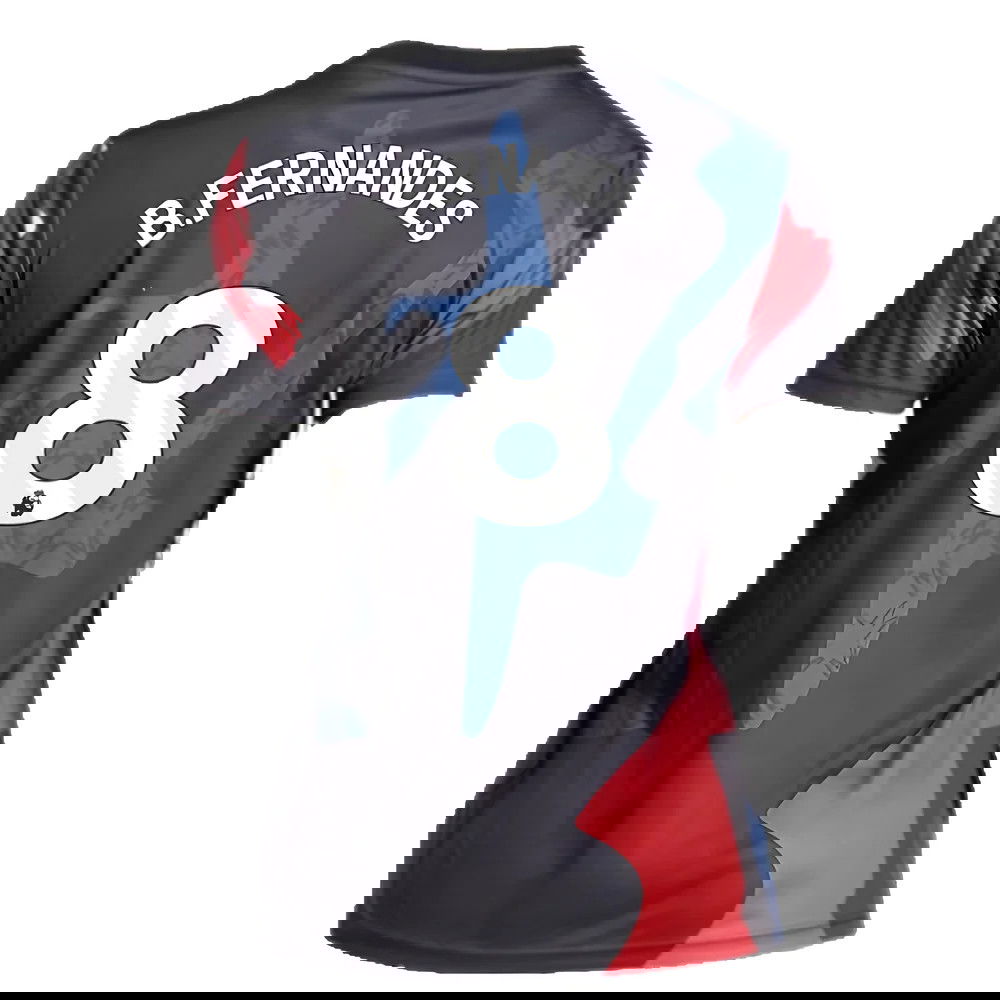 2024-2025 Man Utd Pre-Match Shirt (Black) - Womens (B.Fernandes 8)