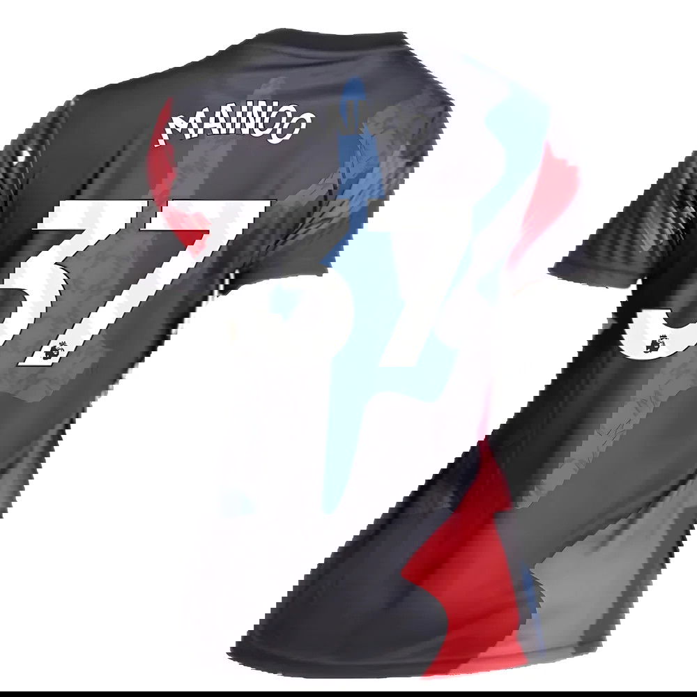 2024-2025 Man Utd Pre-Match Shirt (Black) - Womens (Mainoo 37)