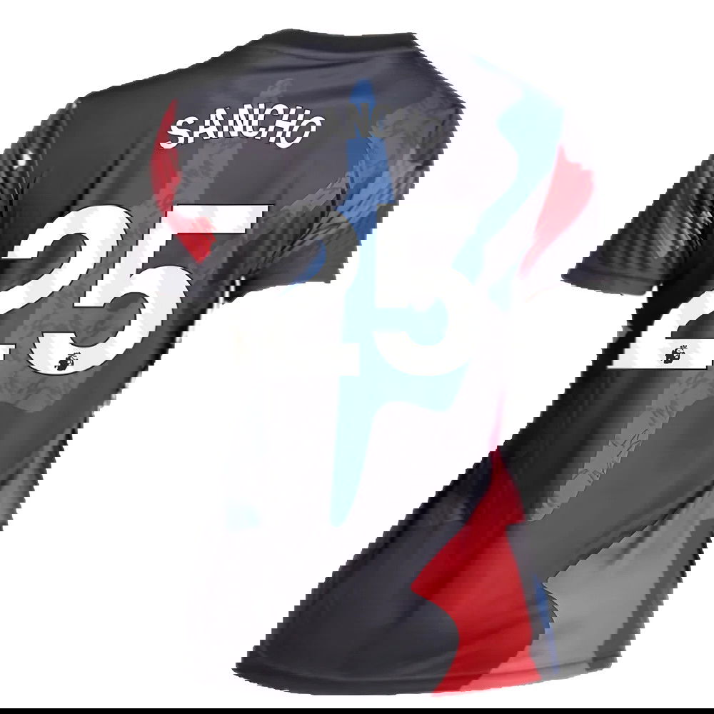 2024-2025 Man Utd Pre-Match Shirt (Black) - Womens (Sancho 25)