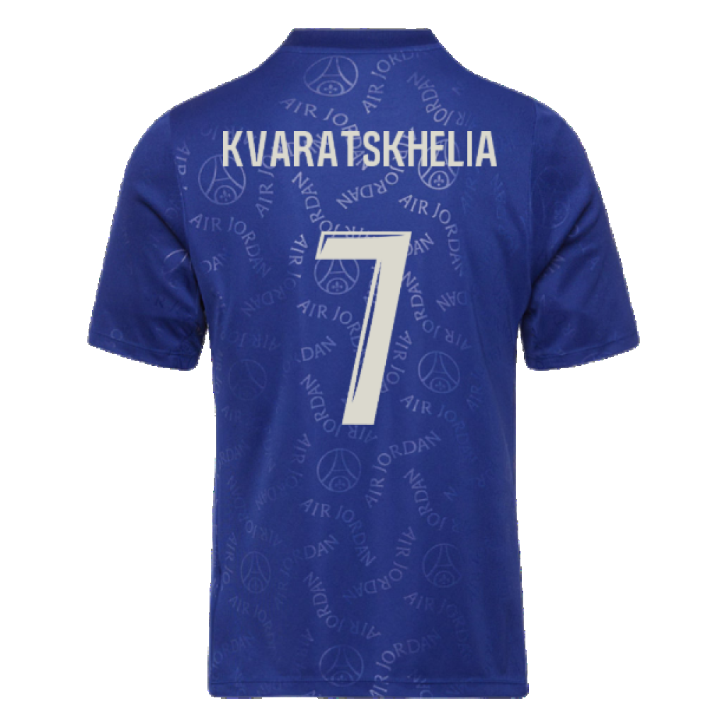 2024-2025 PSG Academy Pro Fourth Pre-Match Top (Blue) (Kvaratskhelia 7)