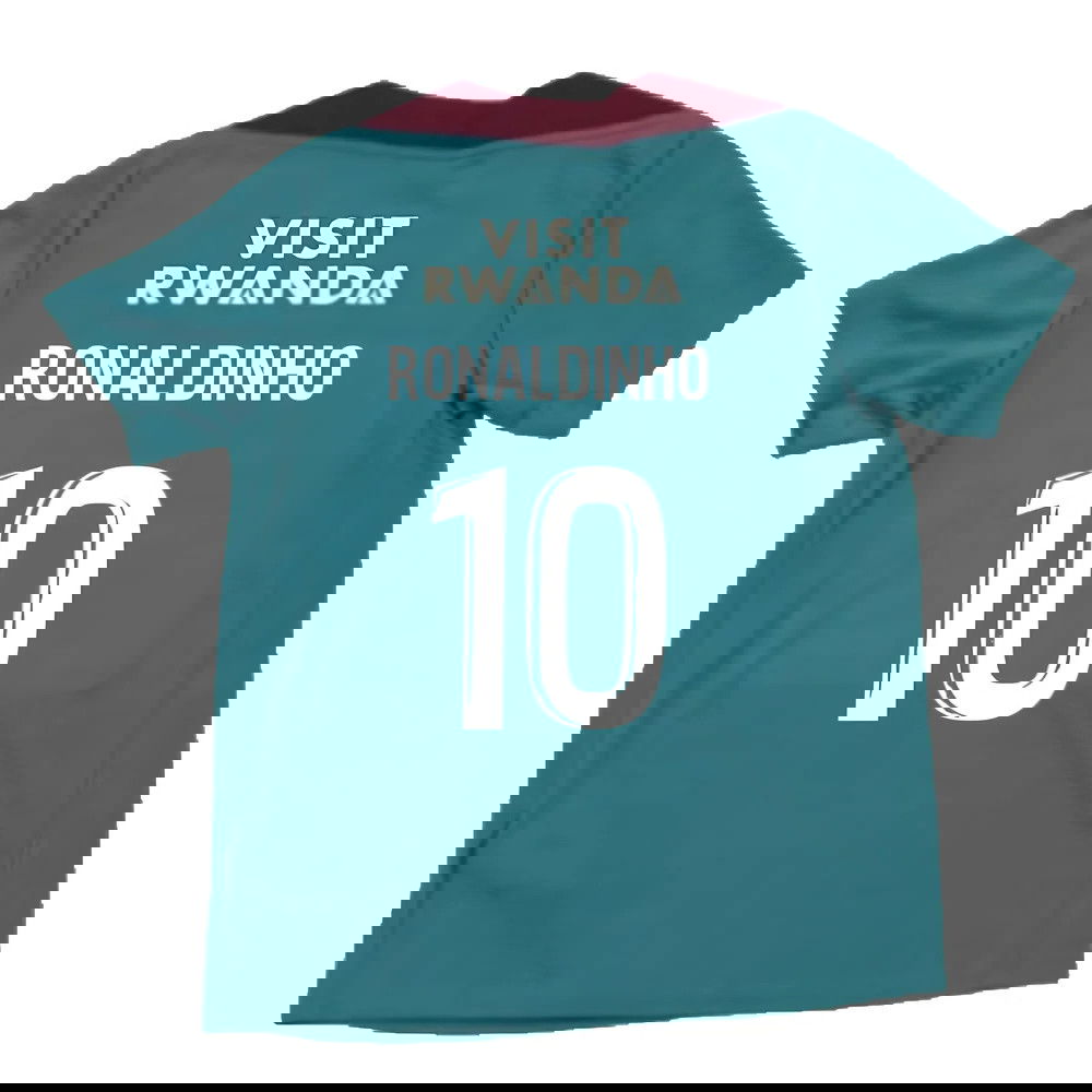 2024-2025 PSG Strike Dri-Fit Training Shirt (Teal) - Kids (Ronaldinho 10)