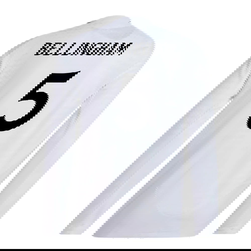 2024-2025 Real Madrid Authentic Long Sleeve Home Shirt (Bellingham 5)