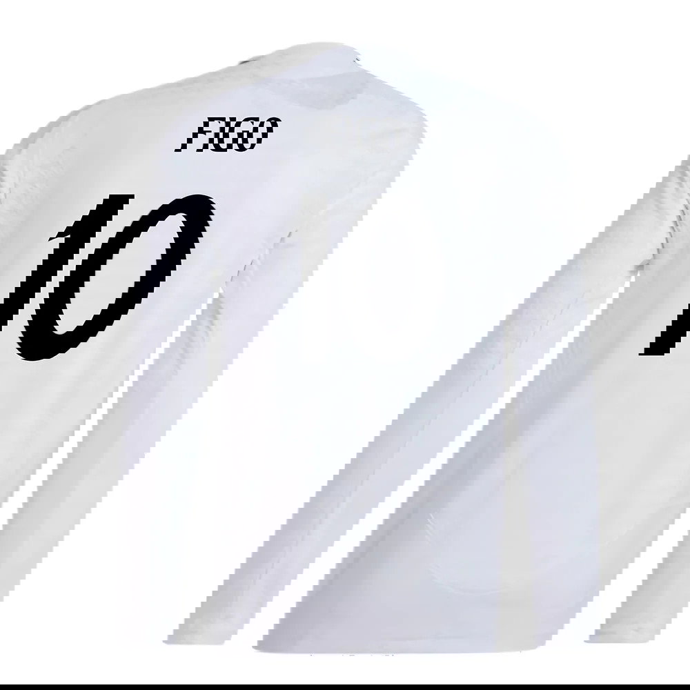 2024-2025 Real Madrid Authentic Long Sleeve Home Shirt (Figo 10)