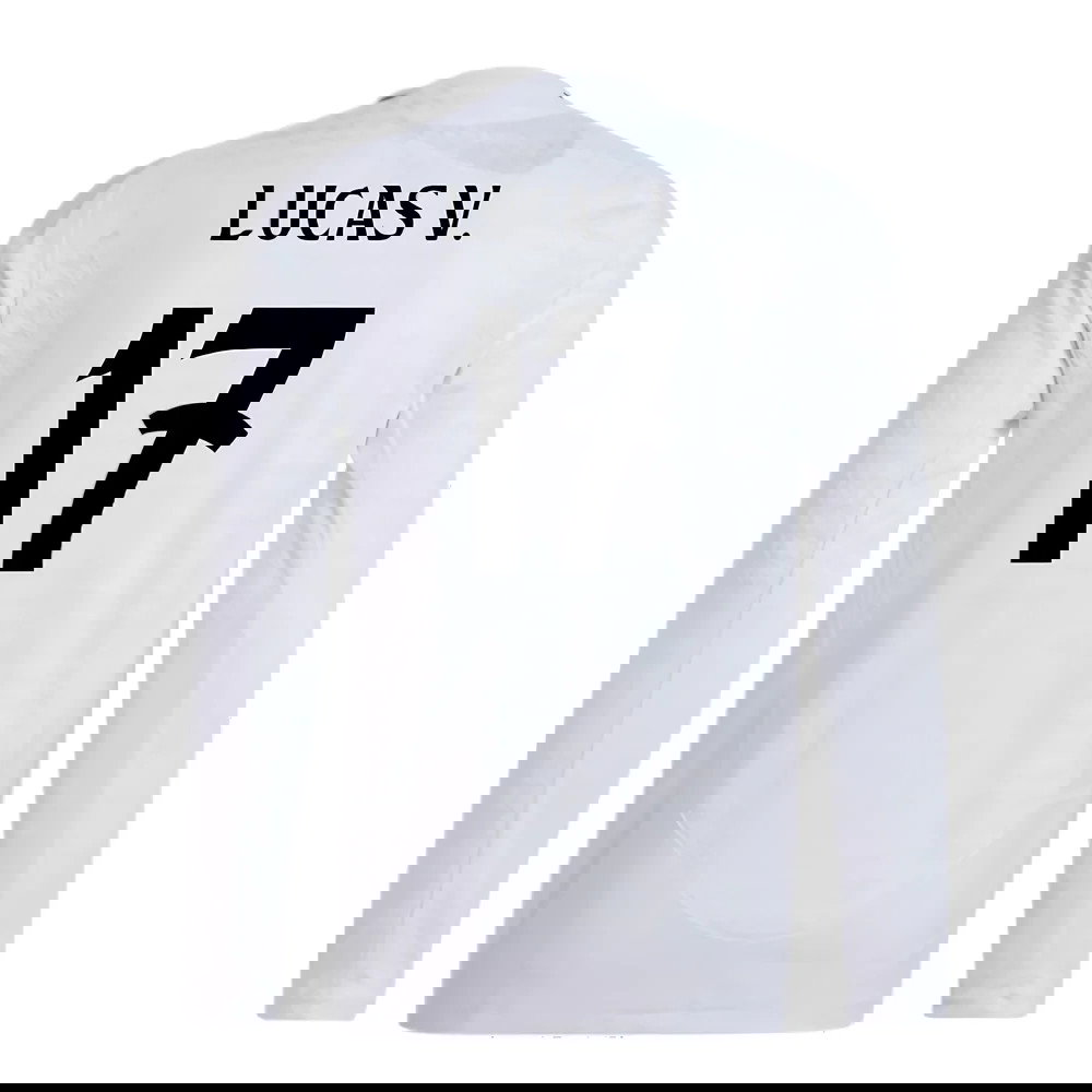 2024-2025 Real Madrid Authentic Long Sleeve Home Shirt (Lucas V. 17)