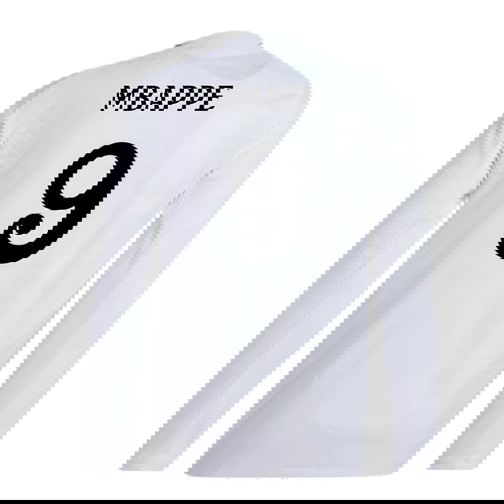 2024-2025 Real Madrid Authentic Long Sleeve Home Shirt (Mbappe 9)