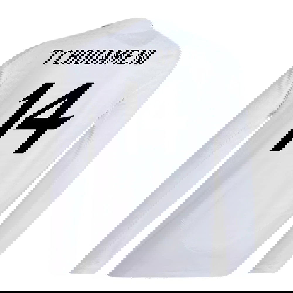 2024-2025 Real Madrid Authentic Long Sleeve Home Shirt (Tchouameni 14)