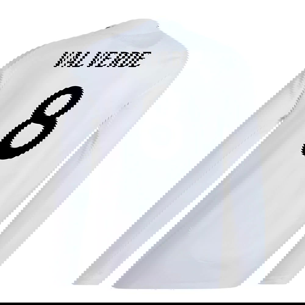 2024-2025 Real Madrid Authentic Long Sleeve Home Shirt (Valverde 8)