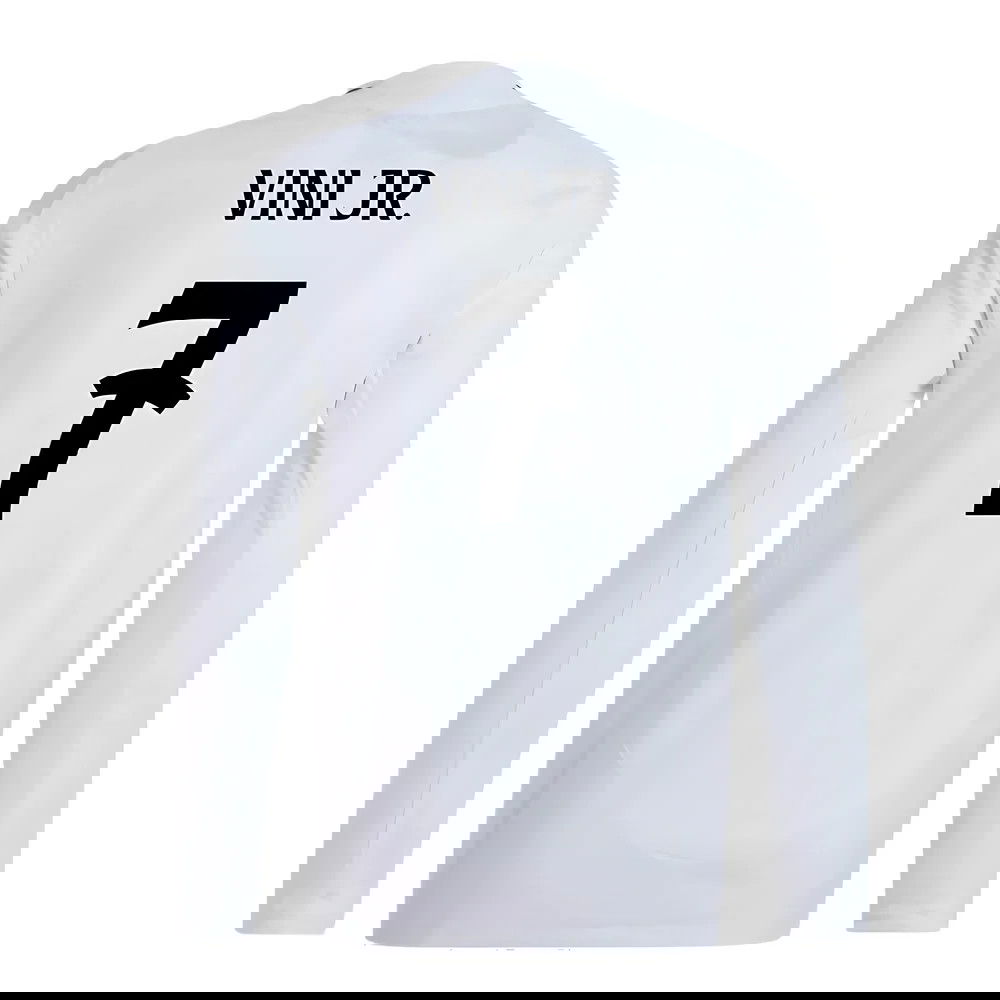 2024-2025 Real Madrid Authentic Long Sleeve Home Shirt (Vini Jr. 7)