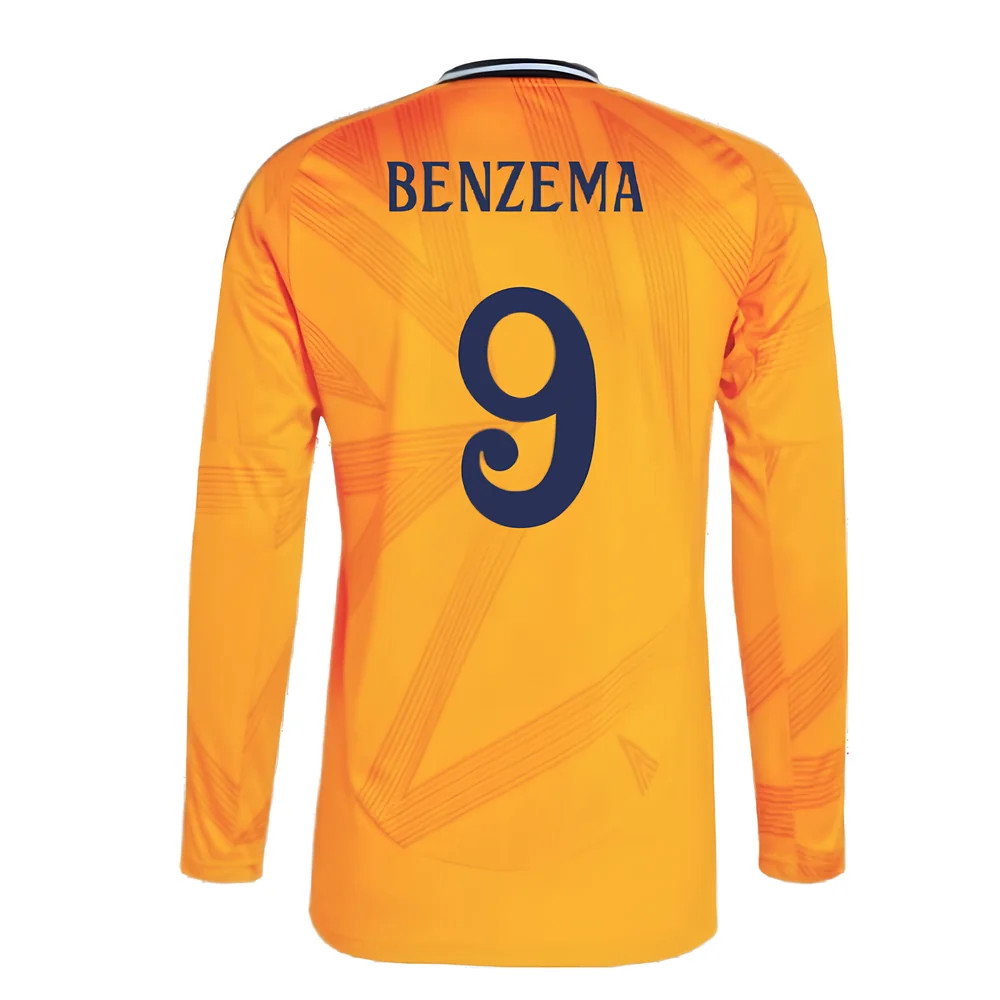 2024-2025 Real Madrid Long Sleeve Away Shirt (Benzema 9)