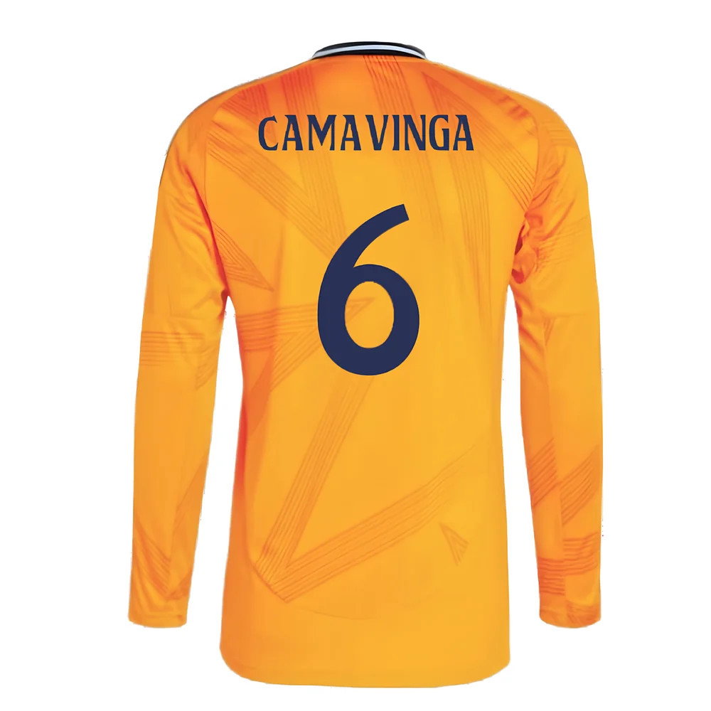 2024-2025 Real Madrid Long Sleeve Away Shirt (Camavinga 6)