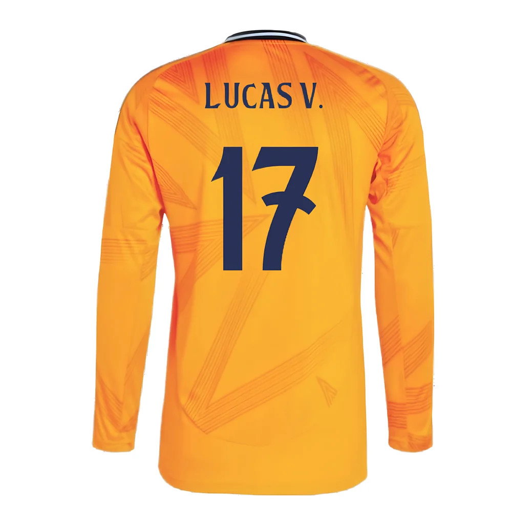 2024-2025 Real Madrid Long Sleeve Away Shirt (Lucas V. 17)