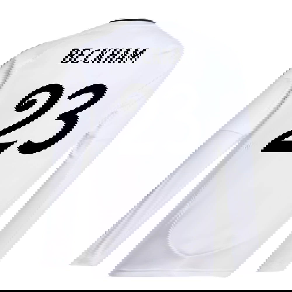 2024-2025 Real Madrid Long Sleeve Home Shirt (Kids) (Beckham 23)