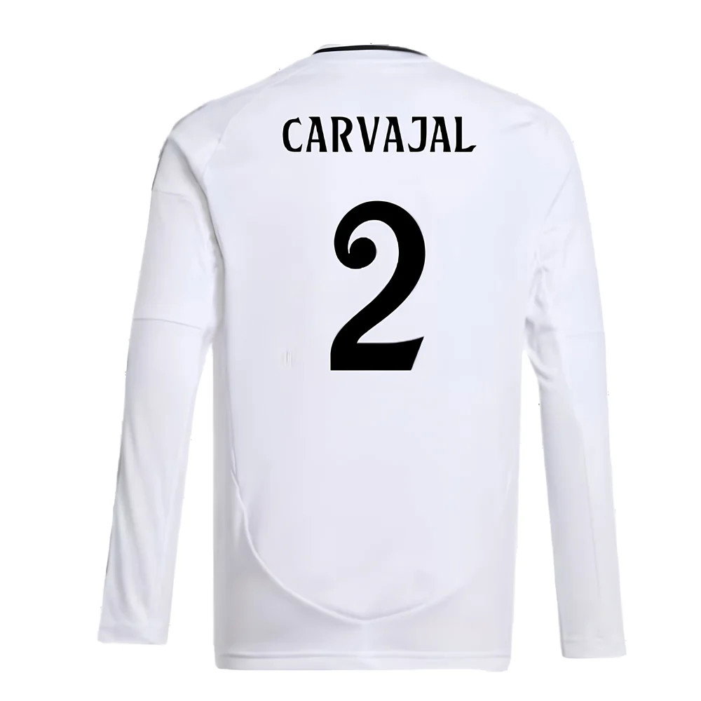 2024-2025 Real Madrid Long Sleeve Home Shirt (Kids) (Carvajal 2)