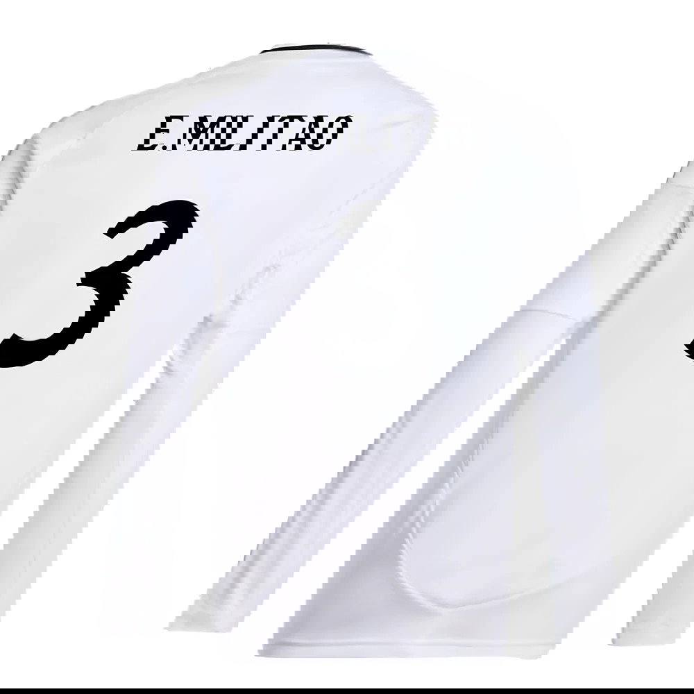 2024-2025 Real Madrid Long Sleeve Home Shirt (Kids) (E.Militao 3)