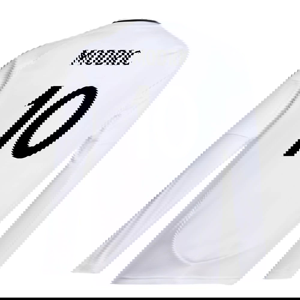 2024-2025 Real Madrid Long Sleeve Home Shirt (Kids) (Modric 10)