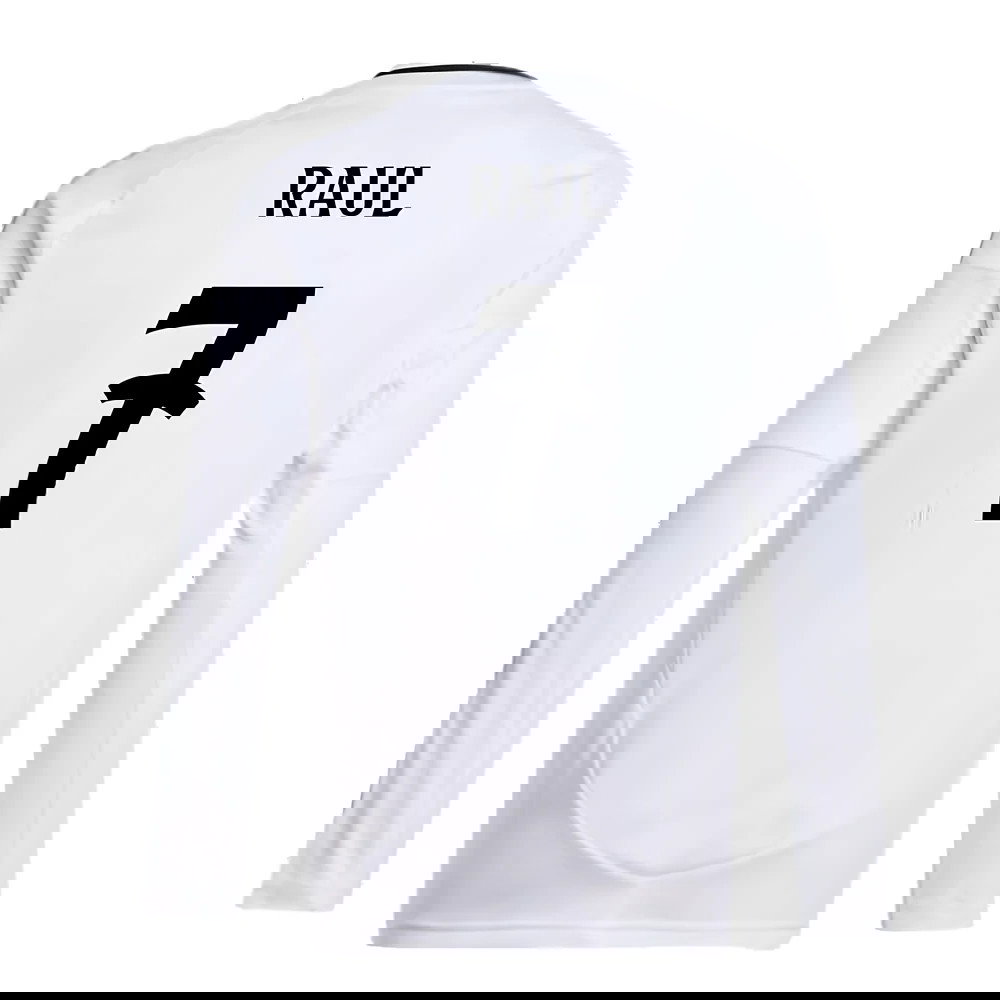 2024-2025 Real Madrid Long Sleeve Home Shirt (Kids) (Raul 7)