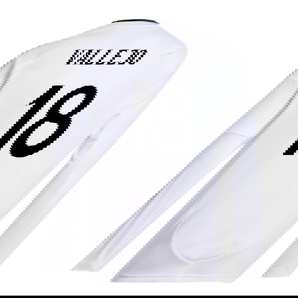 2024-2025 Real Madrid Long Sleeve Home Shirt (Kids) (Vallejo 18)