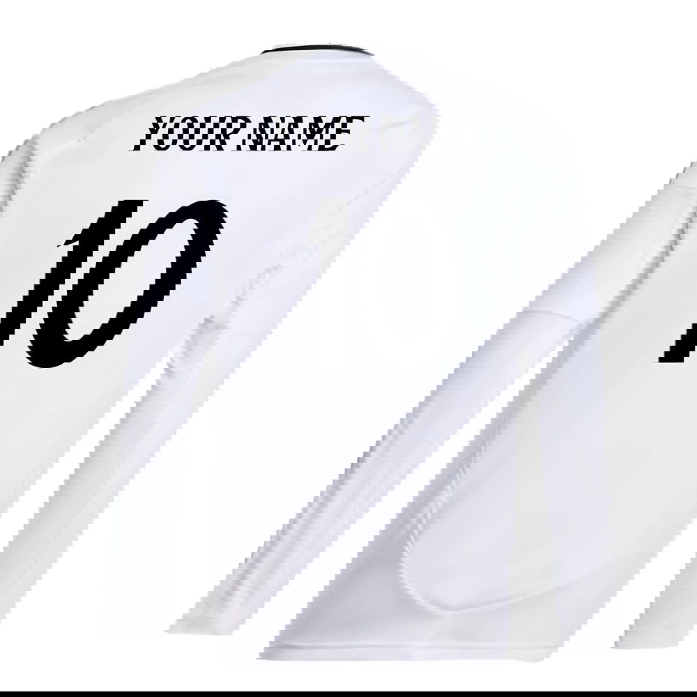 2024-2025 Real Madrid Long Sleeve Home Shirt (Kids) (Your Name)