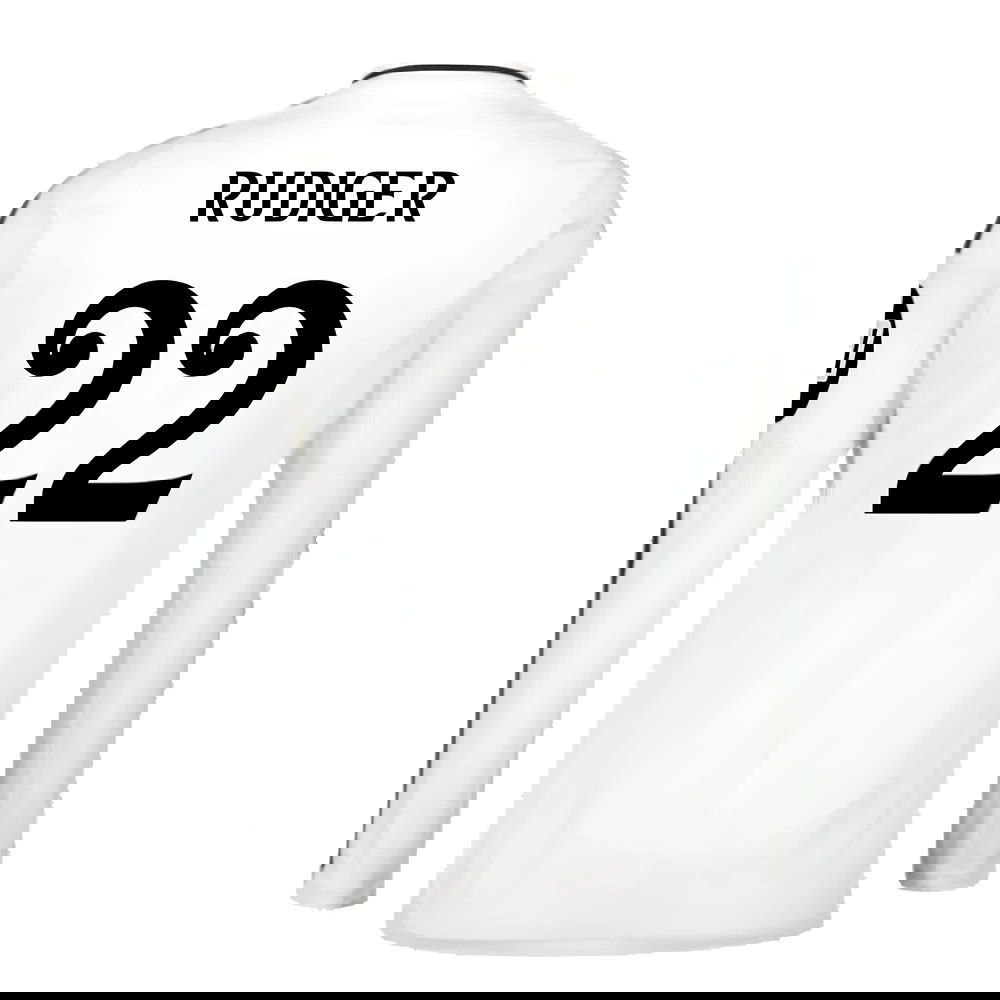 2024-2025 Real Madrid Long Sleeve Home Shirt (Rudiger 22)