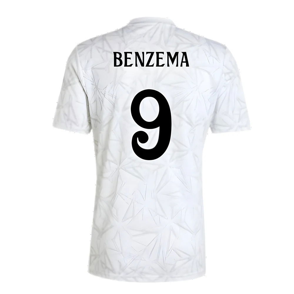 2024-2025 Real Madrid Pre-Match Shirt (White) (Benzema 9)