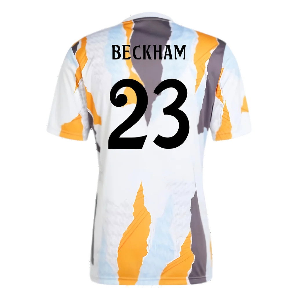 2024-2025 Real Madrid Pre-Match Shirt (White/Crew Orange) (Beckham 23)