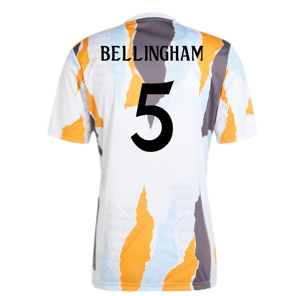 2024-2025 Real Madrid Pre-Match Shirt (White/Crew Orange) (Bellingham 5)