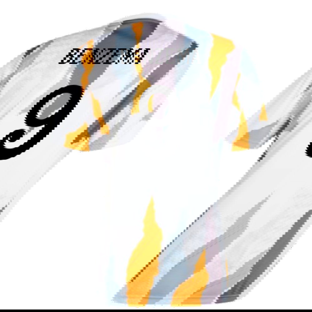 2024-2025 Real Madrid Pre-Match Shirt (White/Crew Orange) (Benzema 9)