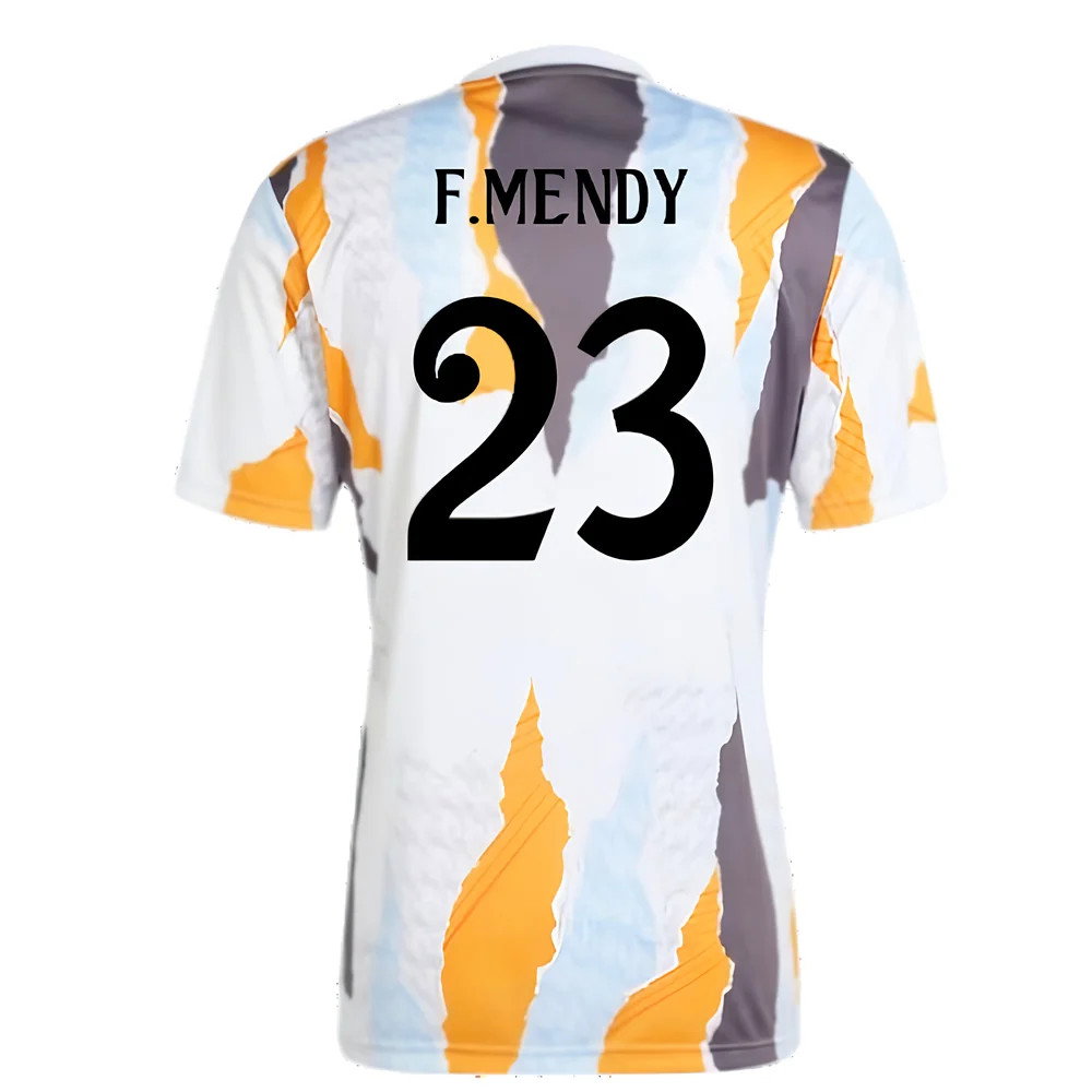 2024-2025 Real Madrid Pre-Match Shirt (White/Crew Orange) (F.Mendy 23)