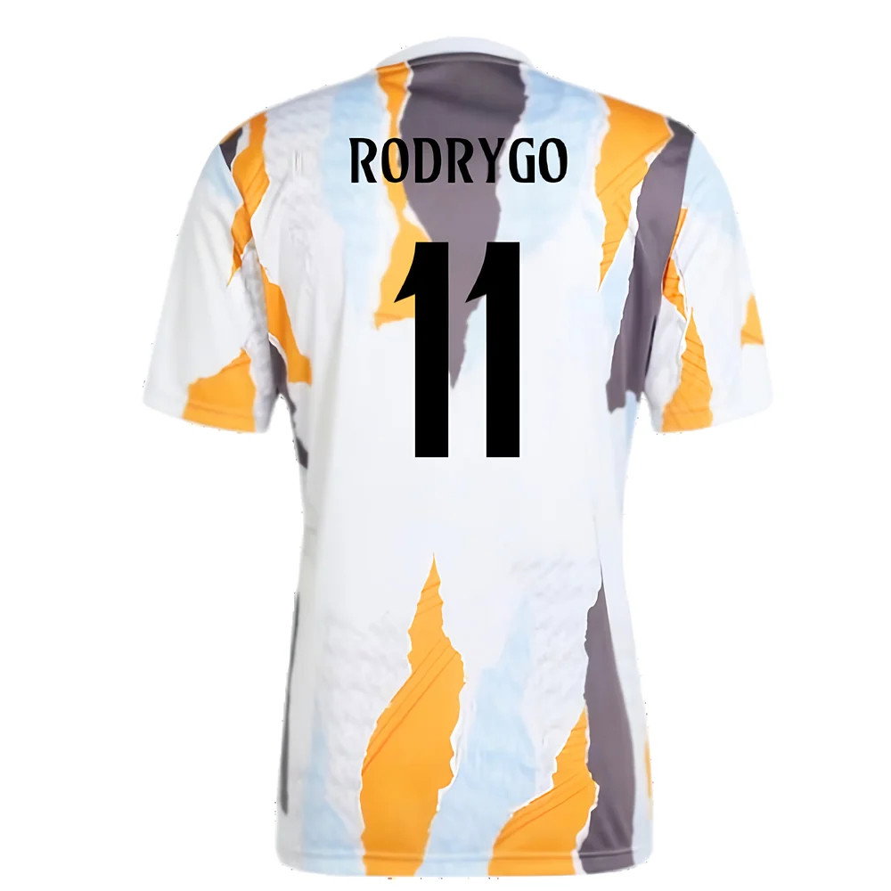 2024-2025 Real Madrid Pre-Match Shirt (White/Crew Orange) (Rodrygo 11)