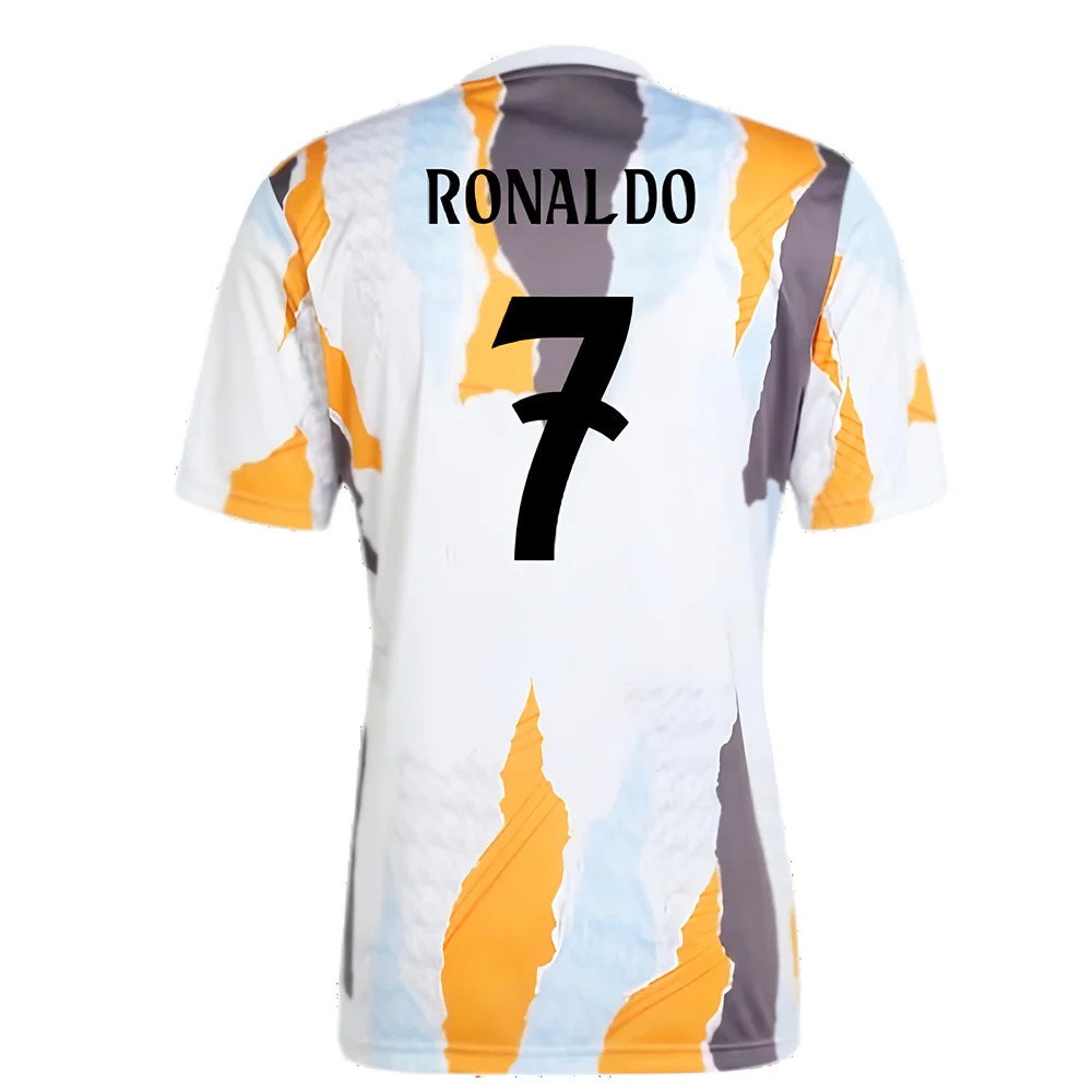 2024-2025 Real Madrid Pre-Match Shirt (White/Crew Orange) (Ronaldo 7)