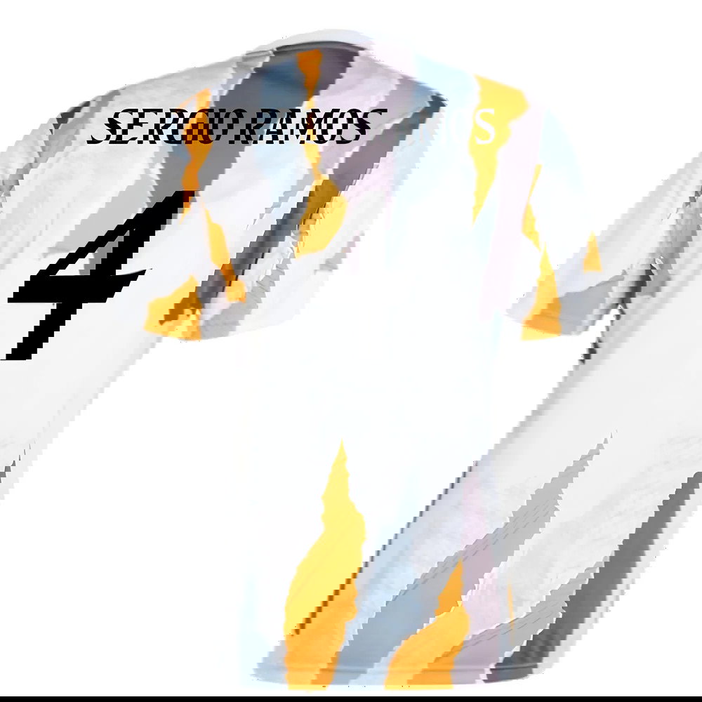 2024-2025 Real Madrid Pre-Match Shirt (White/Crew Orange) (Sergio Ramos 4)