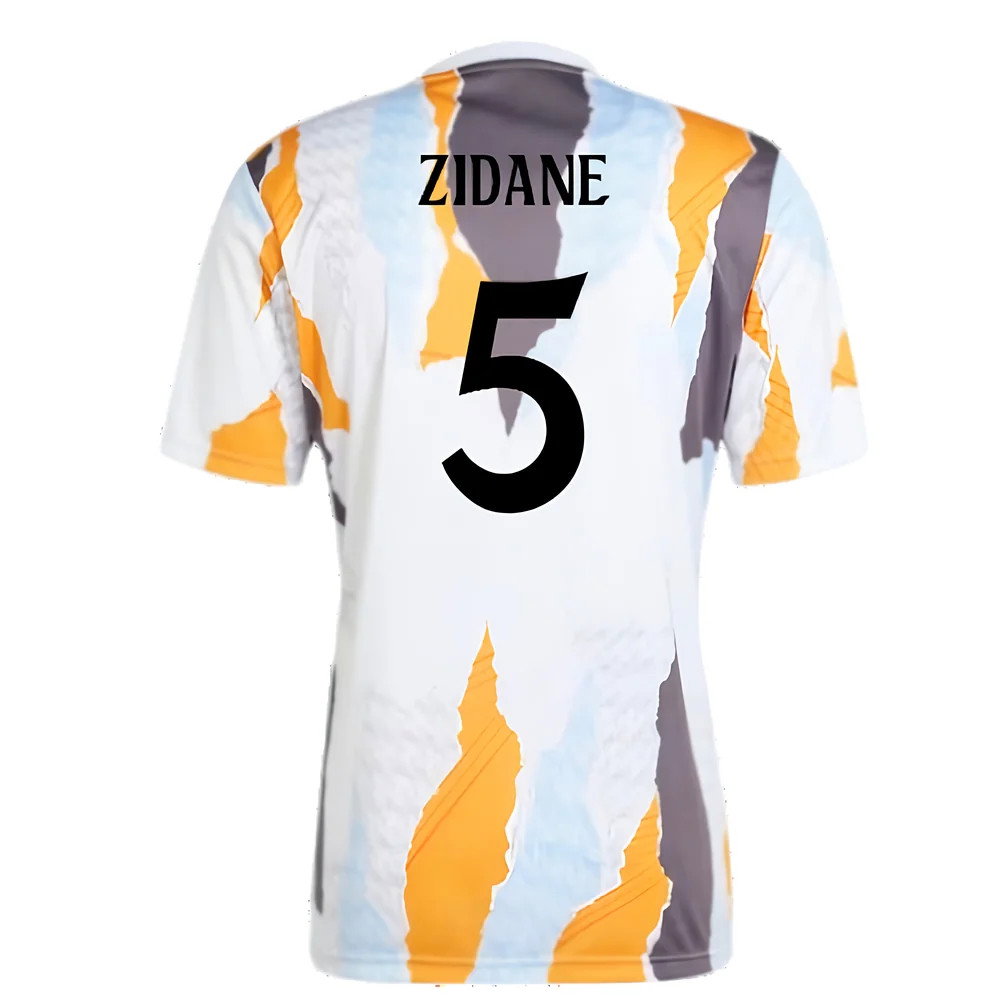 2024-2025 Real Madrid Pre-Match Shirt (White/Crew Orange) (Zidane 5)