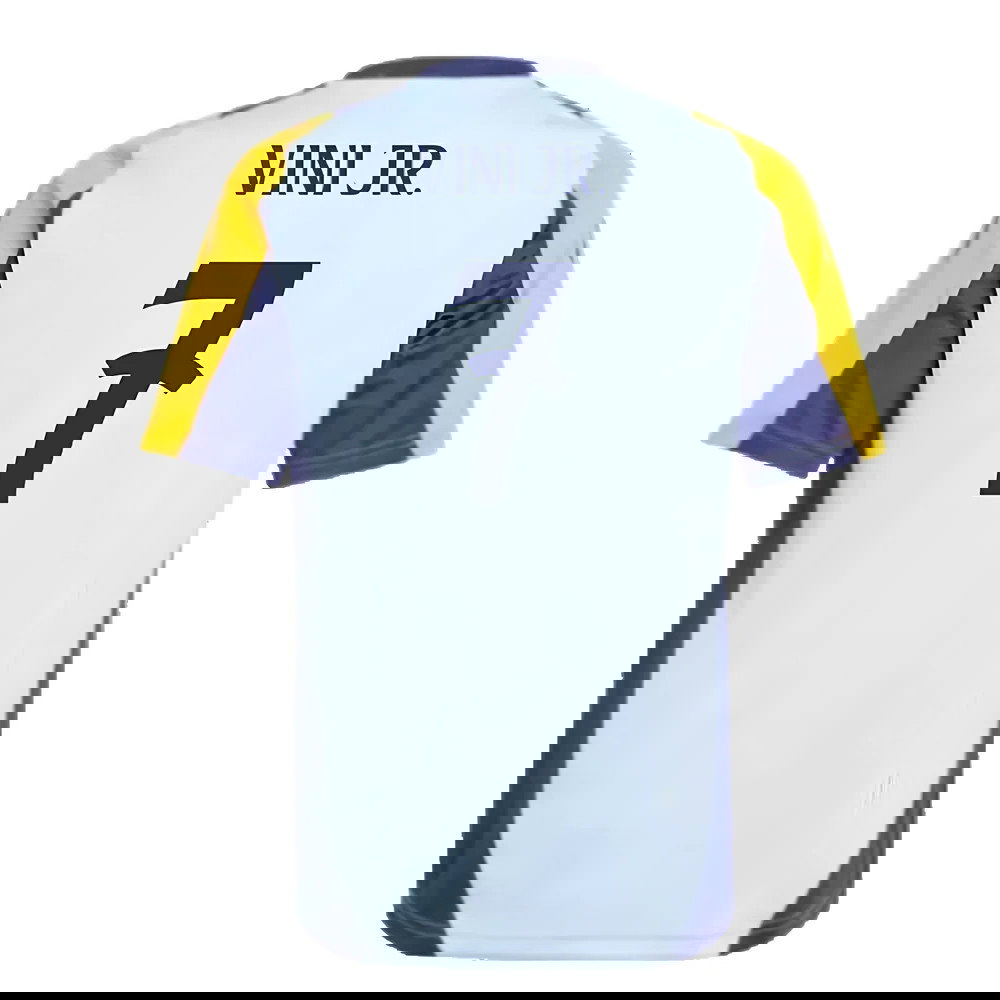 2024-2025 Real Madrid Training Shirt (Glow Blue) - Kids (Vini Jr. 7)