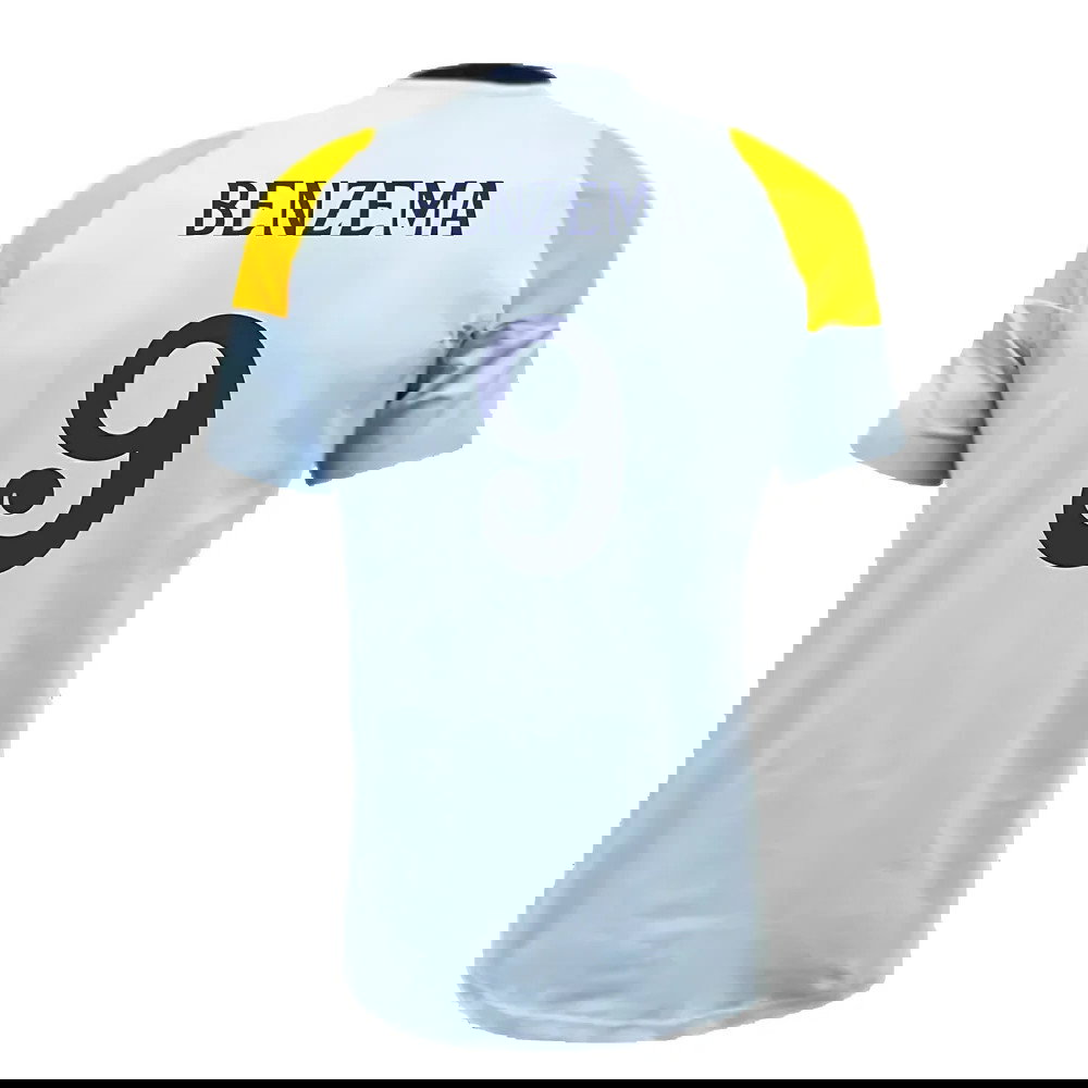2024-2025 Real Madrid Training Tee (Glow Blue) (Benzema 9)