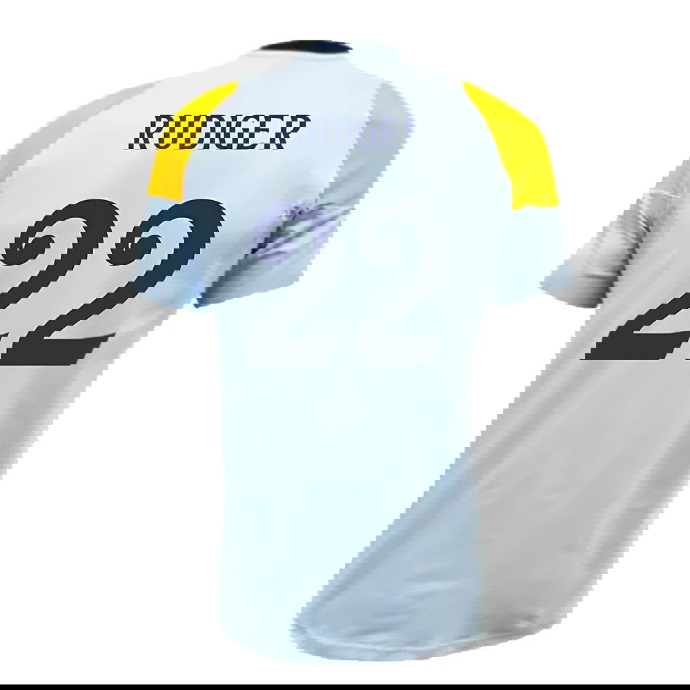 2024-2025 Real Madrid Training Tee (Glow Blue) (Rudiger 22)