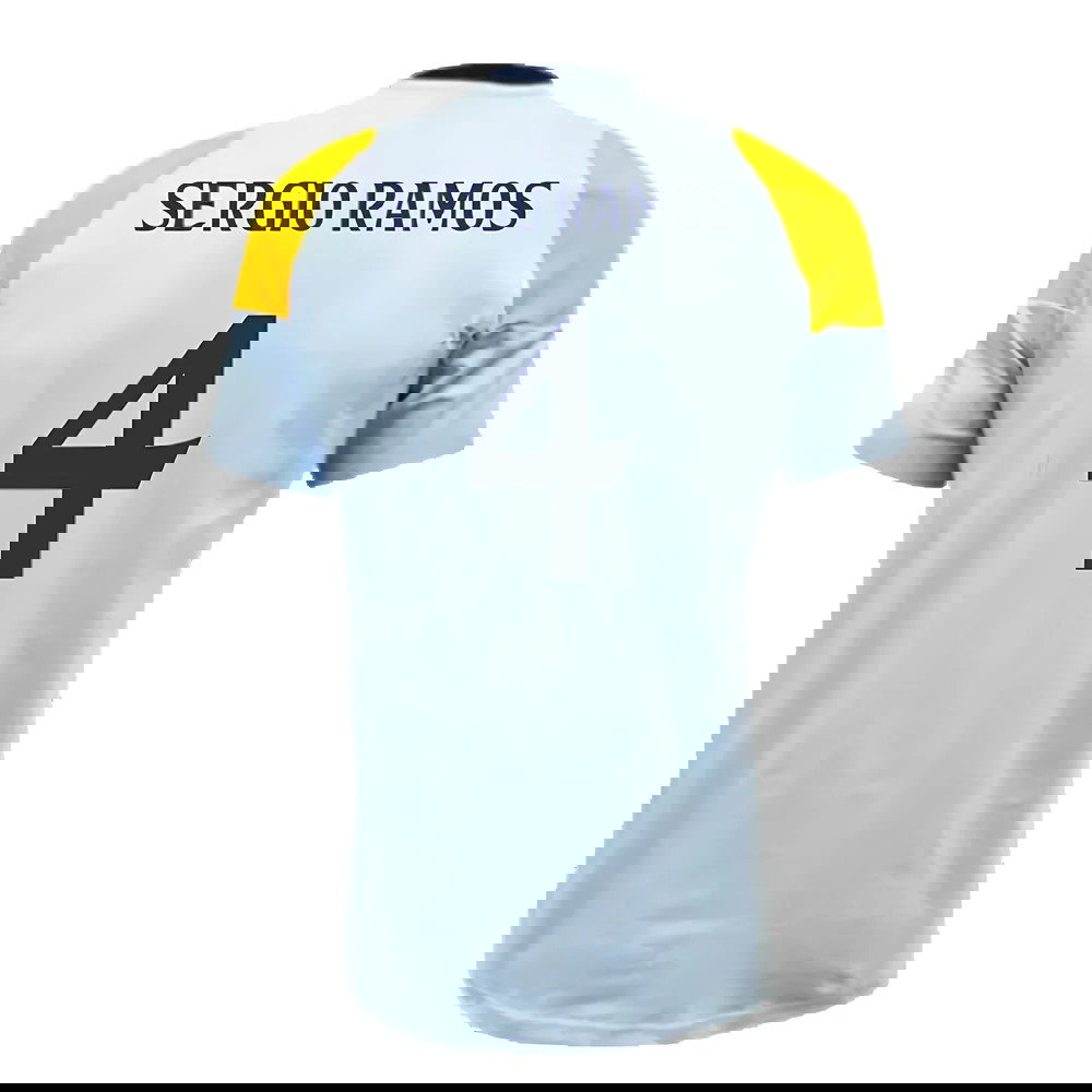 2024-2025 Real Madrid Training Tee (Glow Blue) (Sergio Ramos 4)
