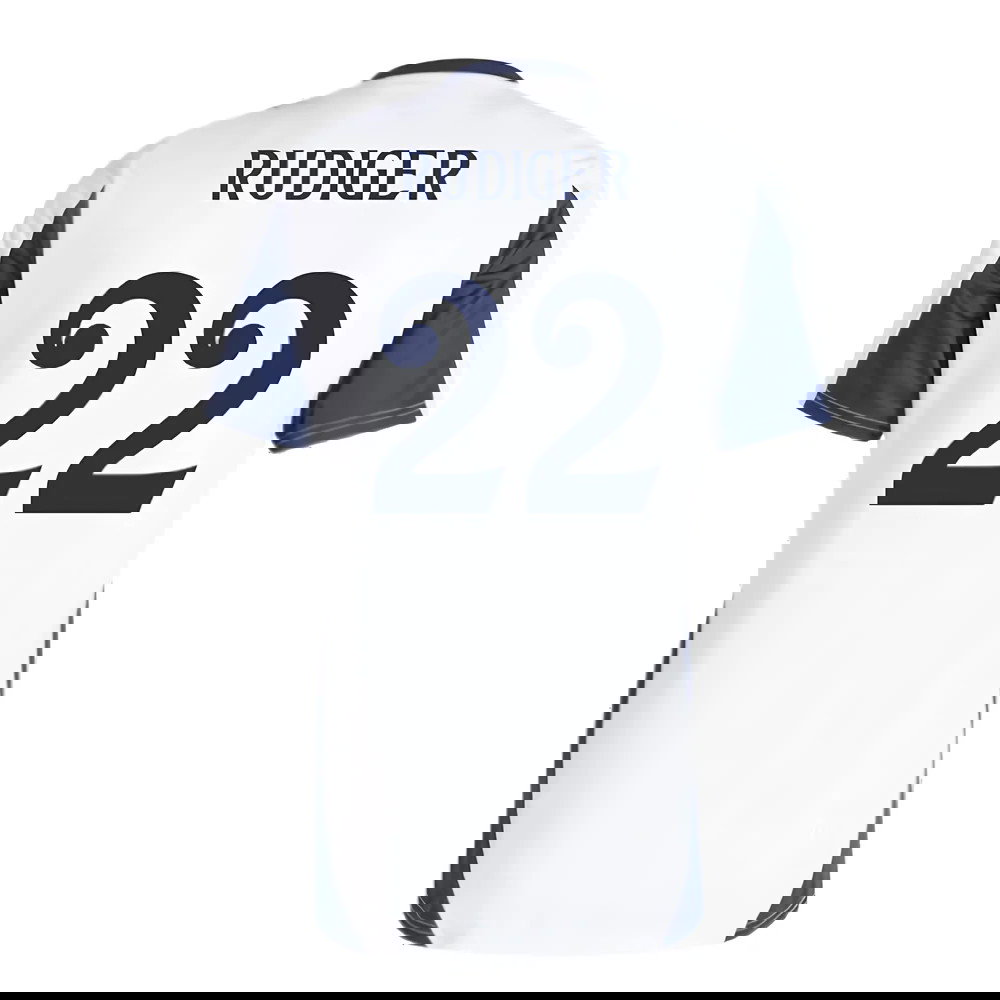 2024-2025 Real Madrid Training Tee (White) (Rudiger 22)