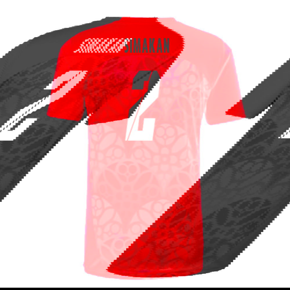 2024-2025 Red Bull Leipzig Pre-Match Shirt (Red) (Simakan 2)