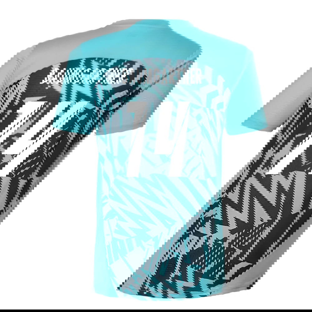 2024-2025 Red Bull Leipzig Pre-Match SS Shirt (Aqua) (Baumgartner 14)