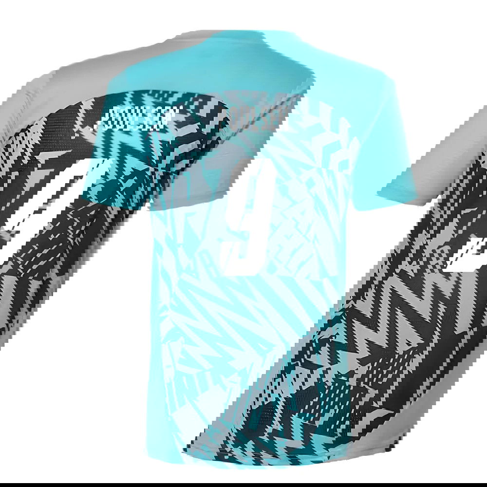 2024-2025 Red Bull Leipzig Pre-Match SS Shirt (Aqua) (Poulsen 9)