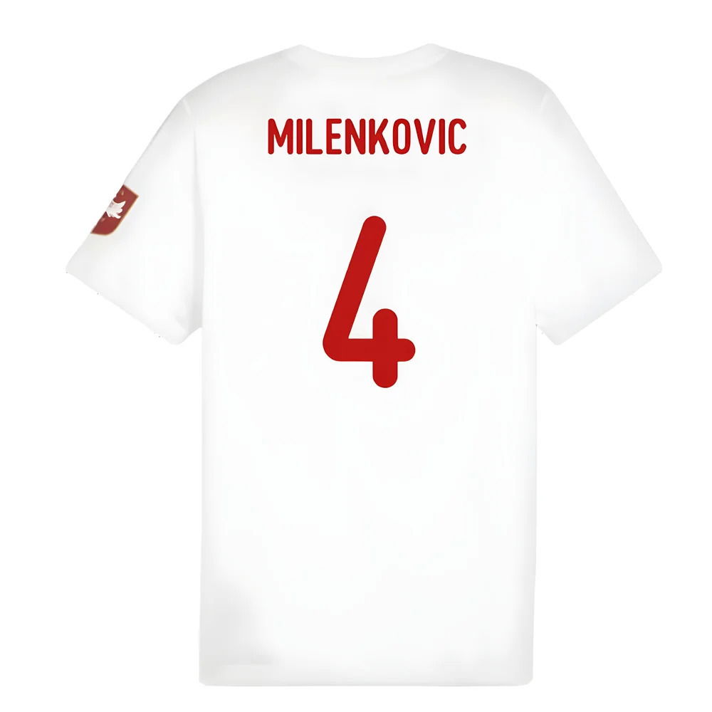 2024-2025 Serbia FtblIcons Tee (White) (Milenkovic 4)