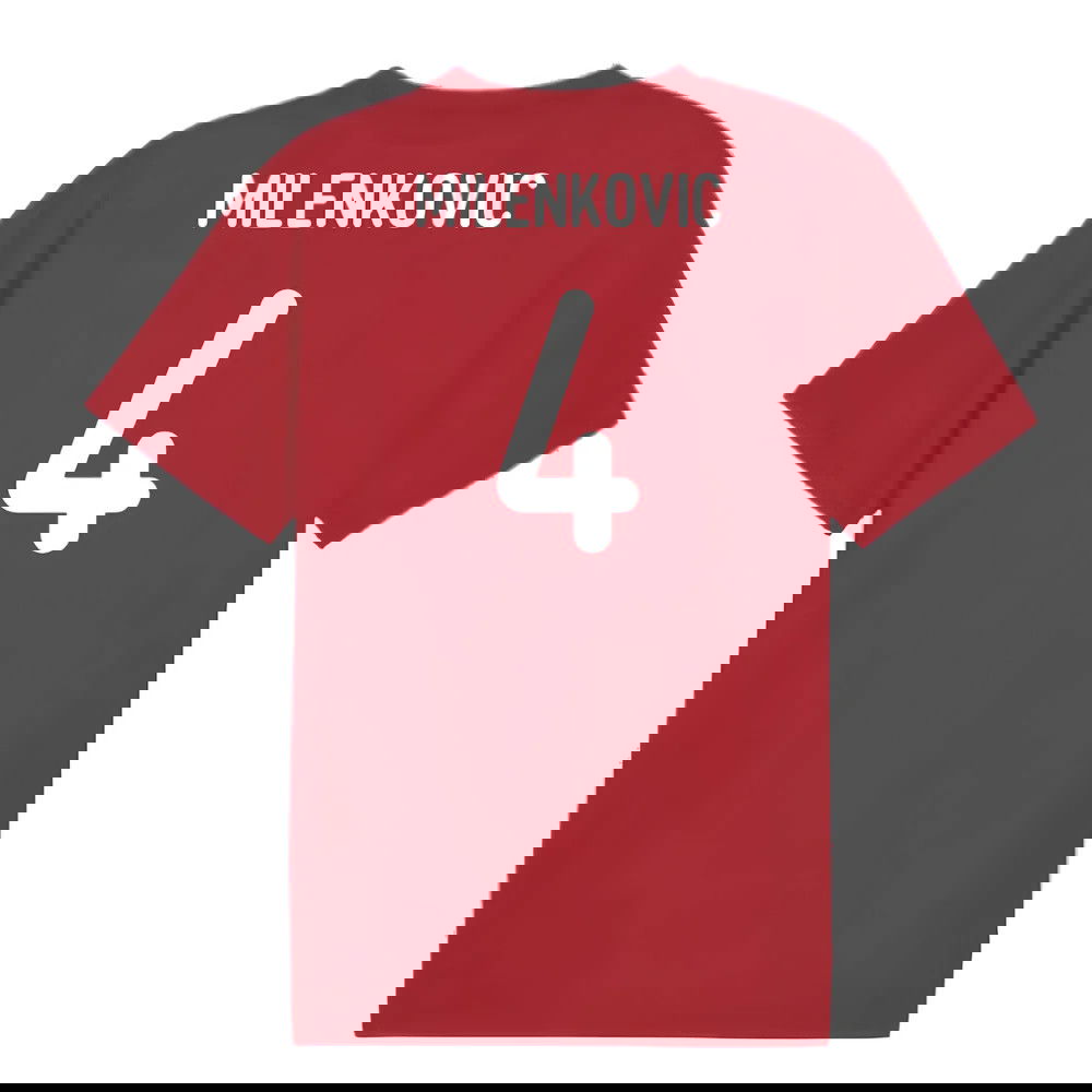 2024-2025 Serbia Pre-Match Jersey (Dark Cherry) (Milenkovic 4)