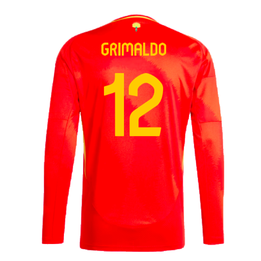 2024-2025 Spain Long Sleeve Home Shirt (Grimaldo 12)