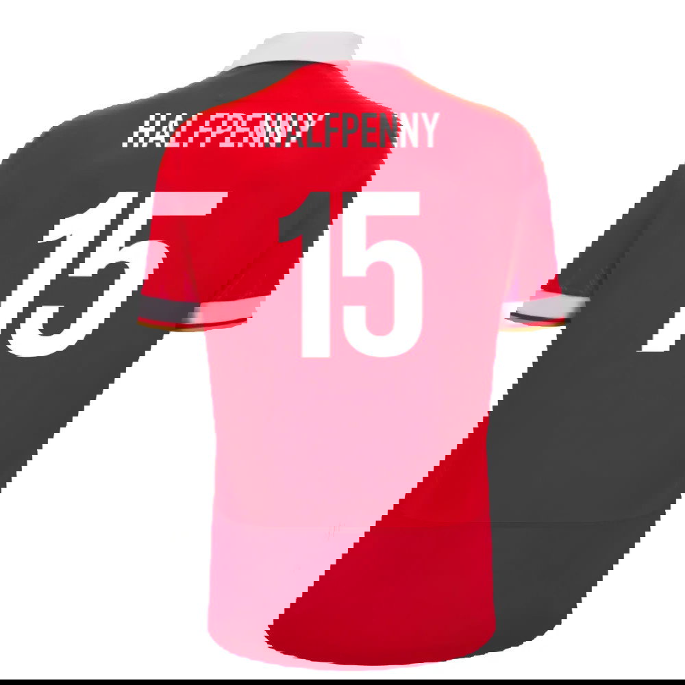 2024-2025 Wales WRU Home Cotton Rugby Shirt (Kids) (Halfpenny 15)