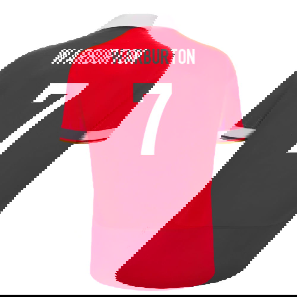 2024-2025 Wales WRU Home Cotton Rugby Shirt (Kids) (Warburton 7)