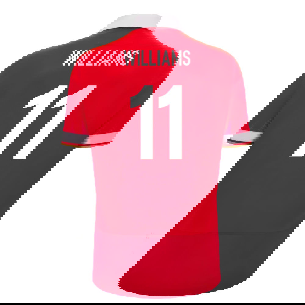 2024-2025 Wales WRU Home Cotton Rugby Shirt (Kids) (Williams 11)