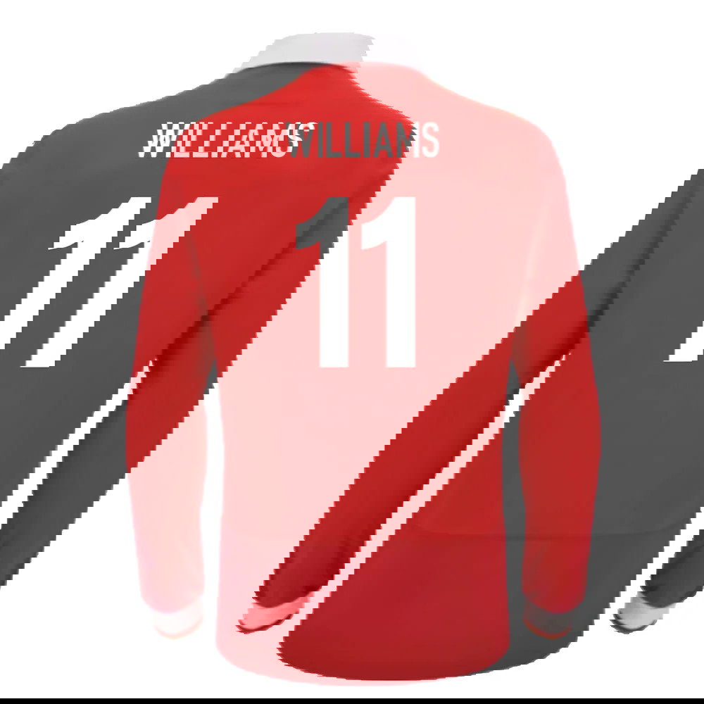 2024-2025 Wales WRU Home LS Cotton Rugby Shirt (Williams 11)