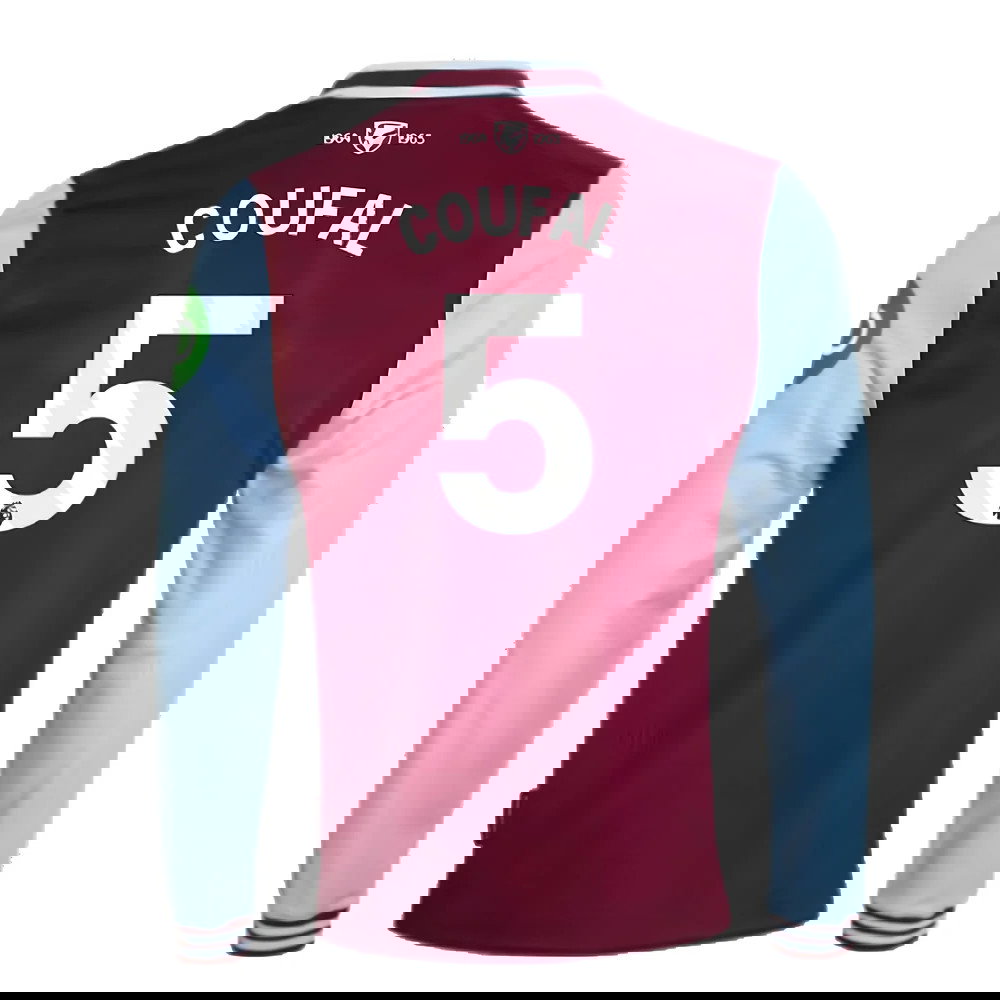 2024-2025 West Ham Long Sleeve Home Shirt (Kids) (Coufal 5)
